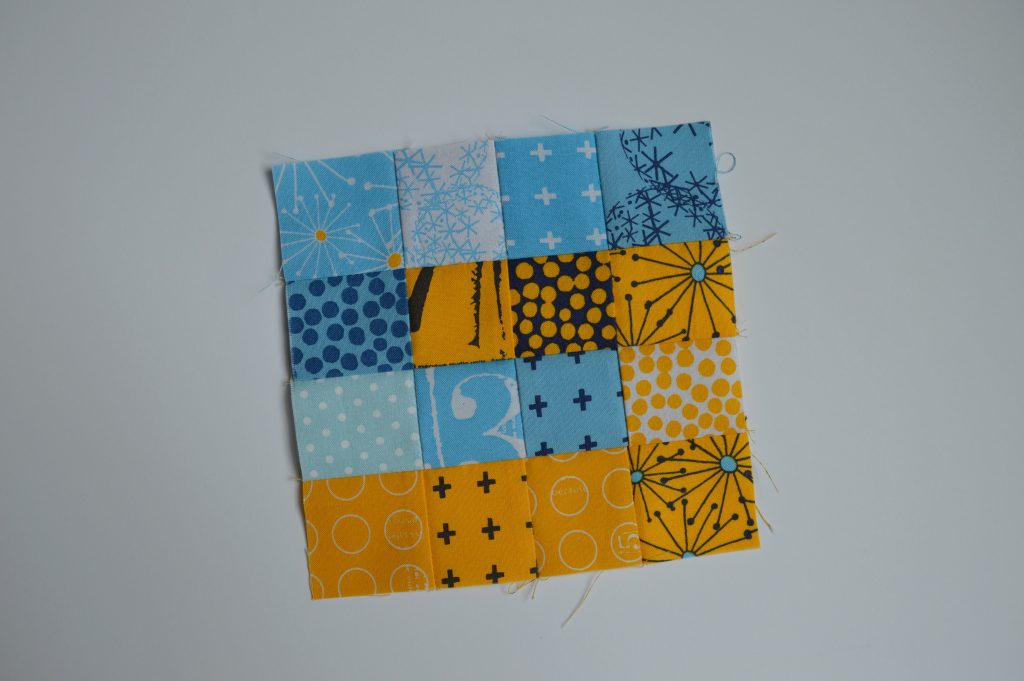 how to make super simple modern sampler quilt blocks with squares, tutorial