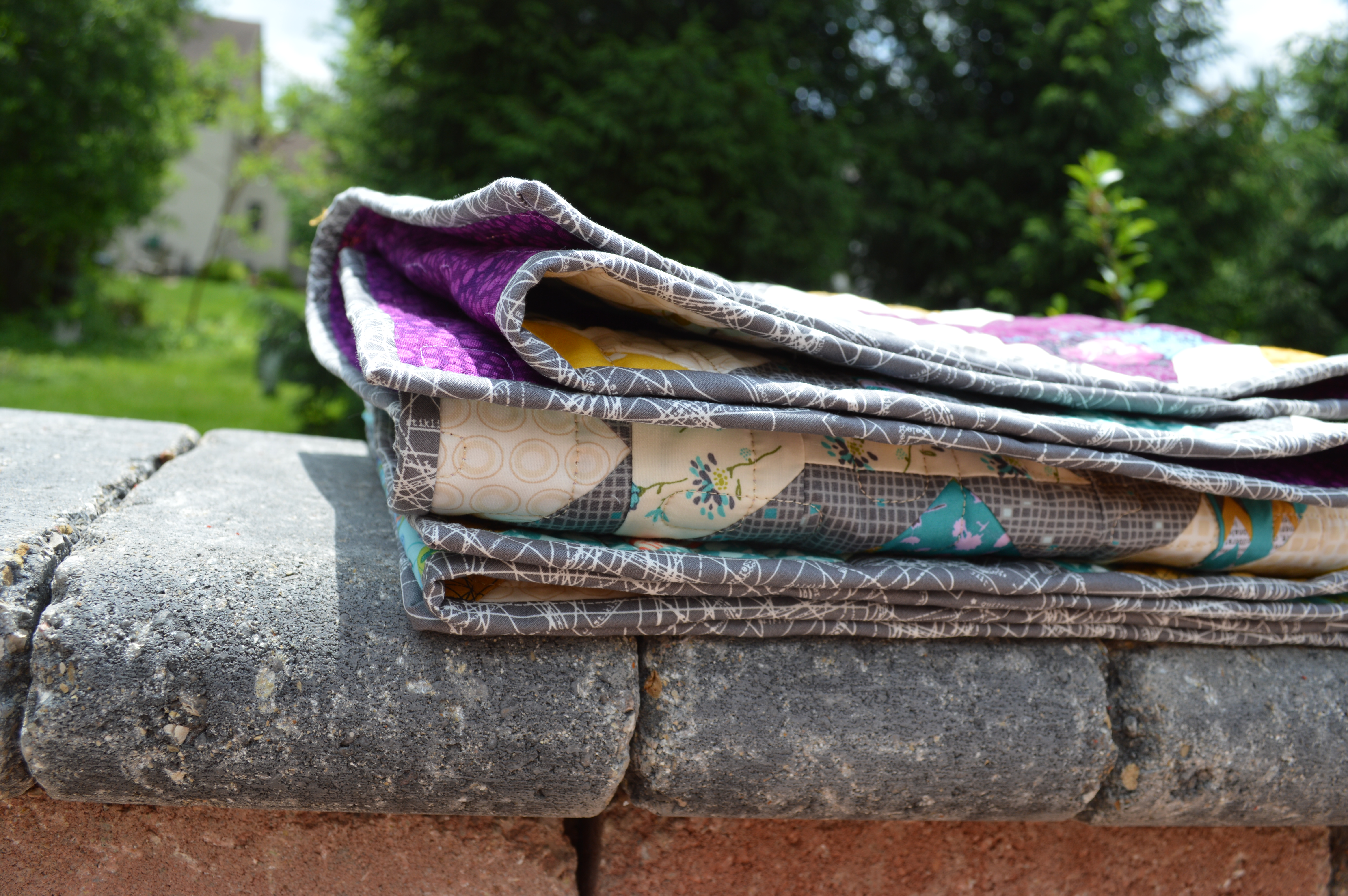 modern patchwork quilt by Sharon McConnell