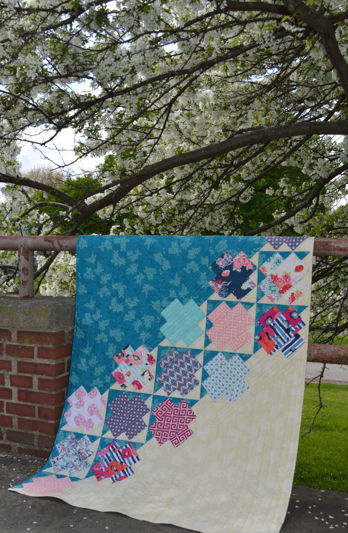 Jumping Jacks quilt by Color Girl, Sharon McConnell, with fabrics by Art Gallery Fabrics, skopelos