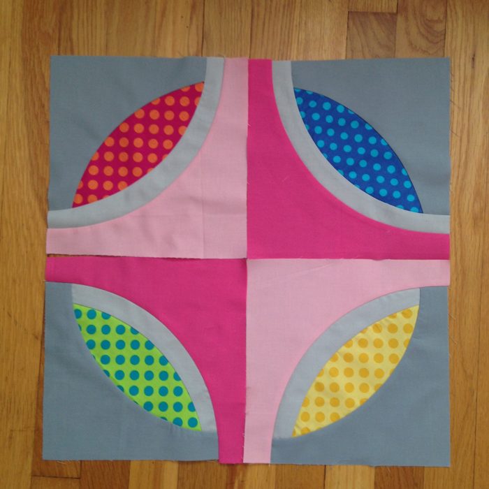 Polka dot bikini quilt curved piecing blocks