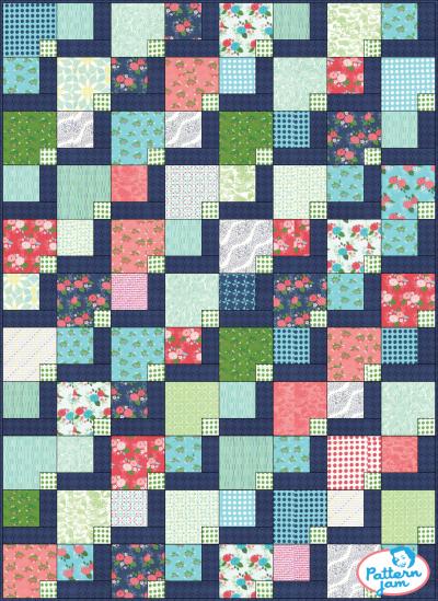 Zen Garden quilt beginner pattern by Color Girl quilts, charm square quilt
