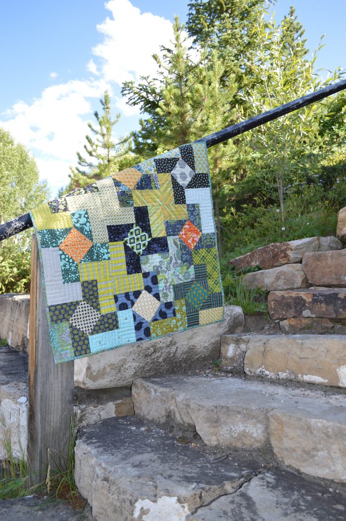 Dutch  Windmill quilt pattern by color girl using Free Spirit Fabrics