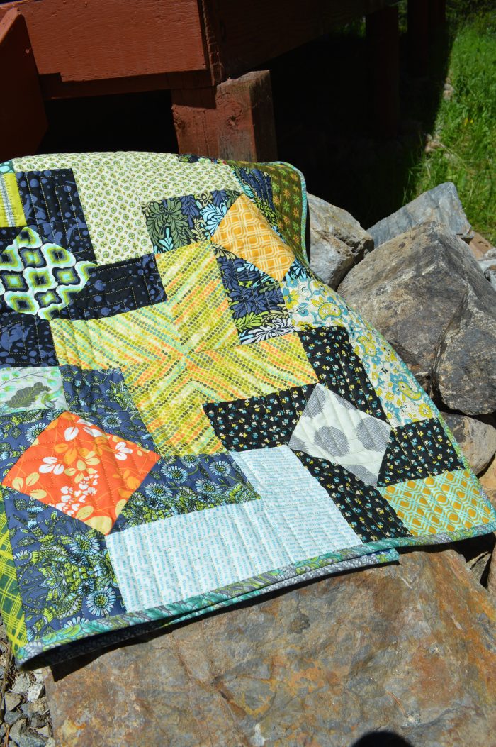 Dutch Windmill quilt pattern by color girl using Free Spirit Fabrics