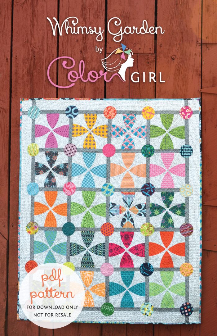 Whimsy Garden modern curved piecing quilt pattern