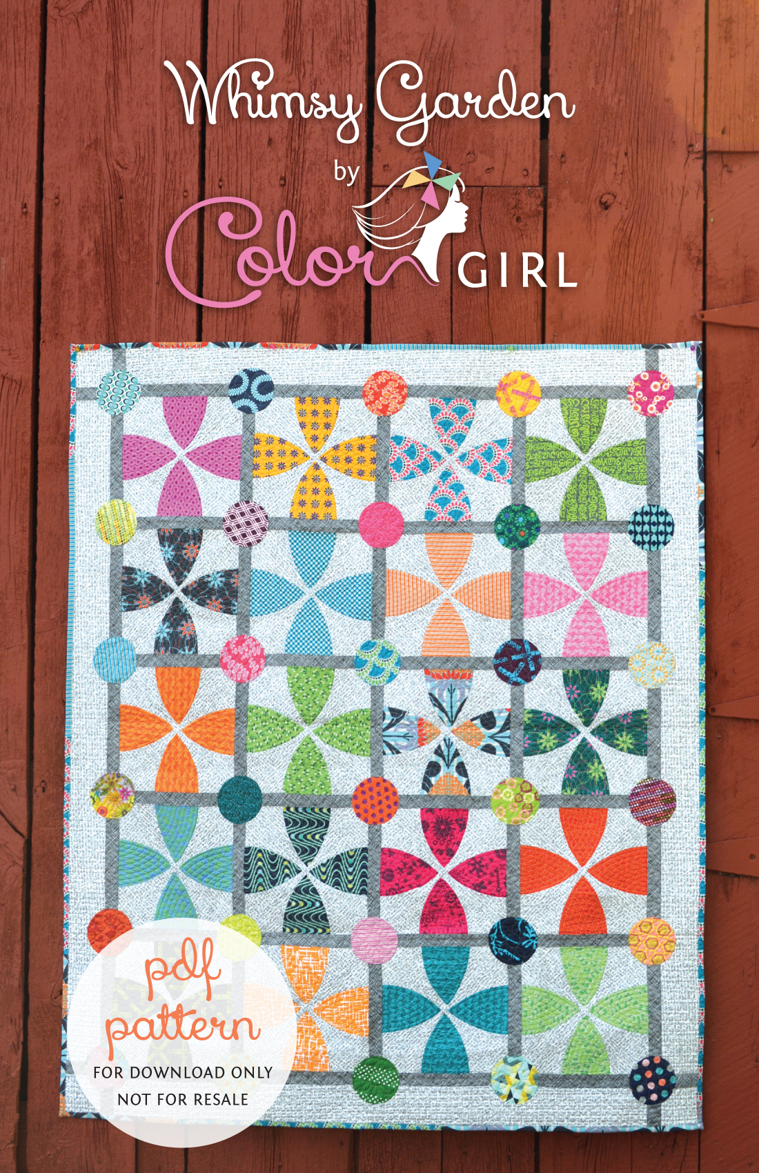Whimsy Garden modern curved piecing quilt pattern