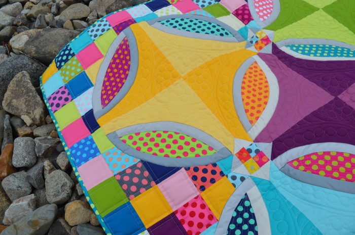 polka dot bikini quilt by Color Girl using kona cotton solids fabrics
