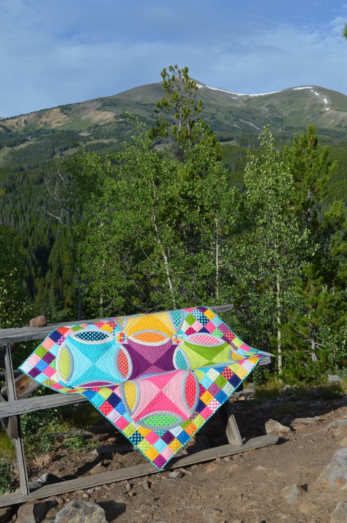 polka dot bikini quilt by Color Girl using kona cotton solids fabrics