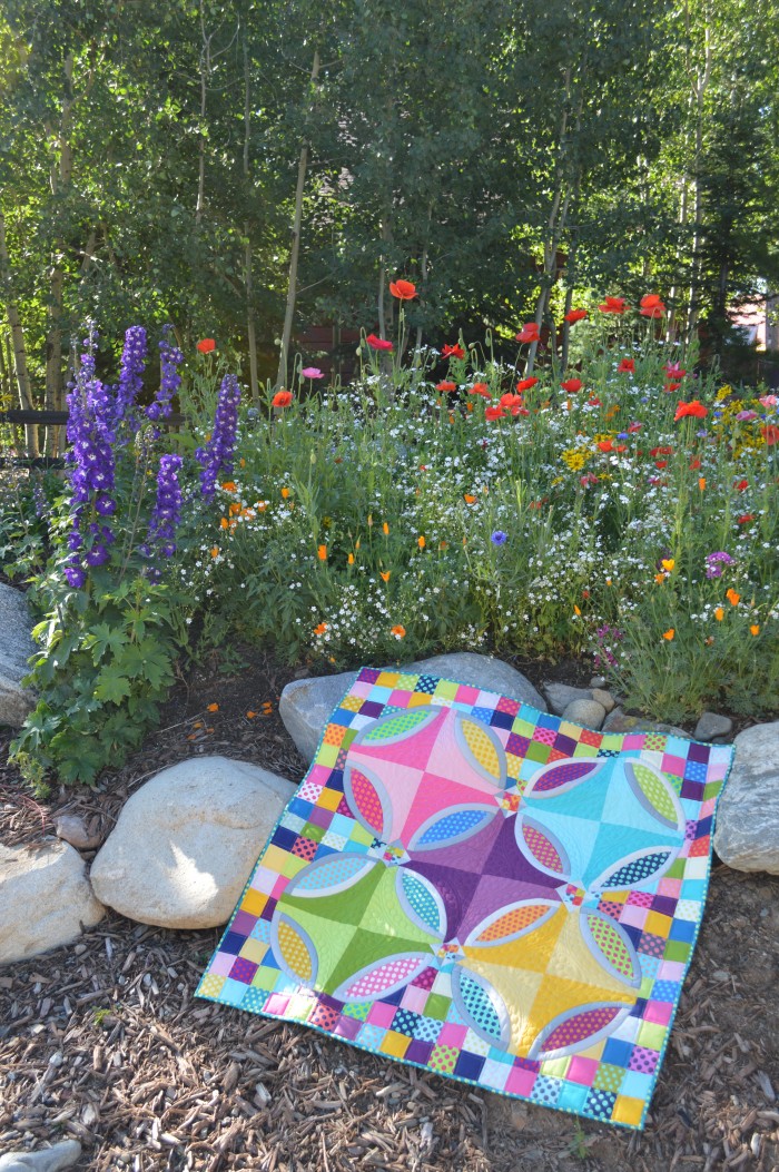 polka dot bikini quilt by Color Girl using kona cotton solids fabrics