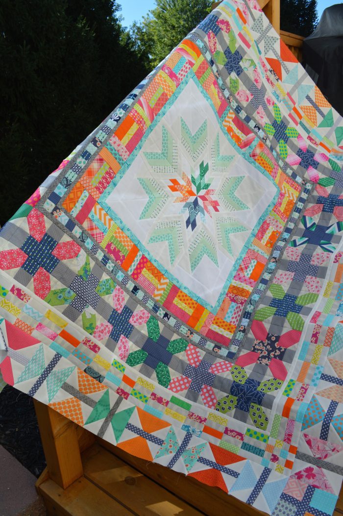 Aviatrix medallion modern patchwork quilt by Sharon McConnell