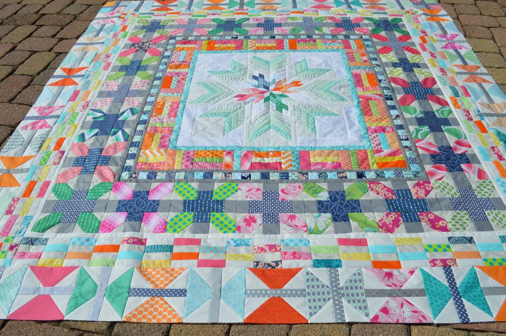 Aviatrix medallion modern patchwork quilt by Sharon McConnell