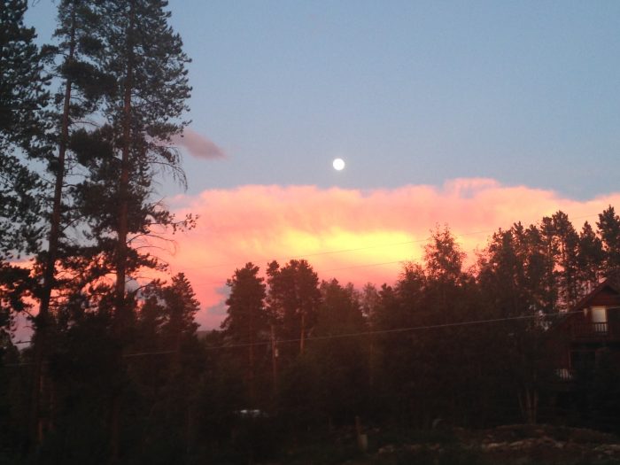 Colorado Sunset and moon