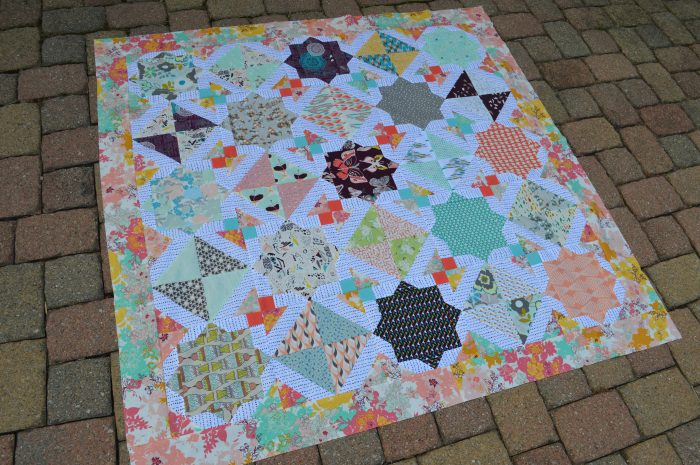 Talia Quilt top featuring art gallery fabrics. pattern by Sharon McConnell