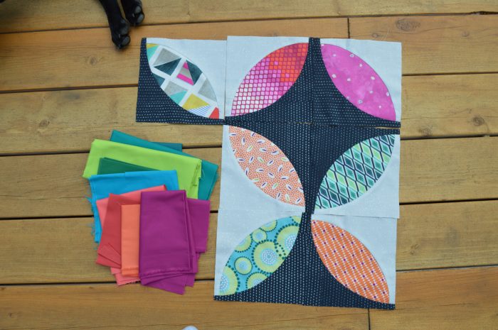 Eclipse quilt piecing, pattern by Sharon McConnell, colorgirlquilts