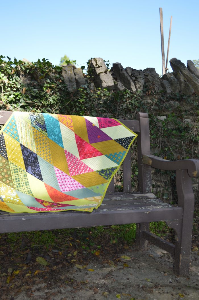 Broken V quilt by Sharon McConnell. pattern by Christa Watson, fabrics by Alison Glass and Tula Pink