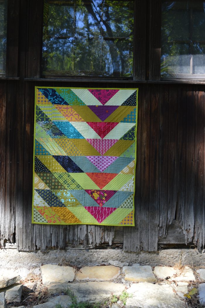 Broken V quilt by Sharon McConnell. pattern by Christa Watson, fabrics by Alison Glass and Tula Pink