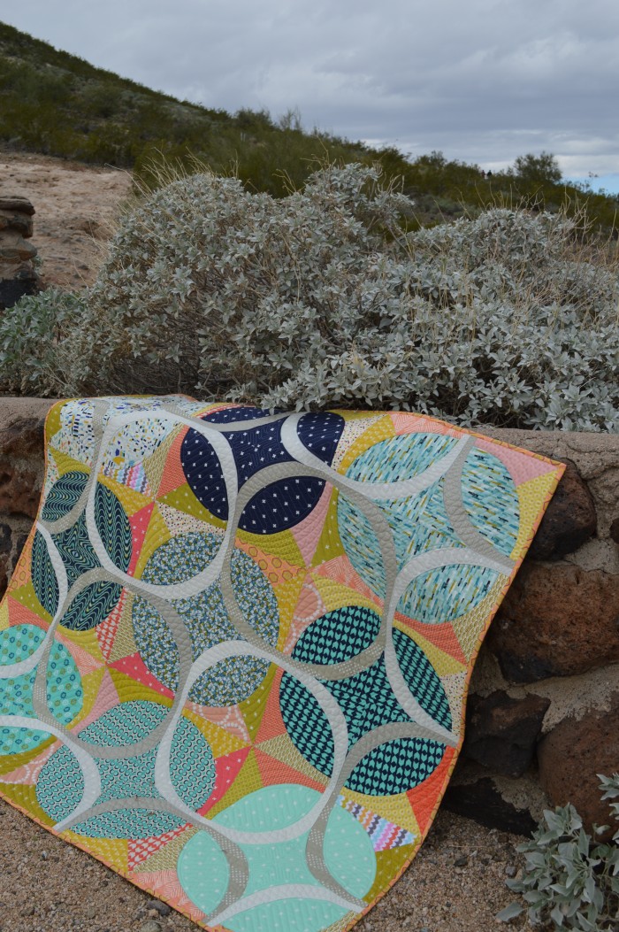 Ring Around quilt pattern by Sharon McConnell, modern curved piecing wedding ring quilt