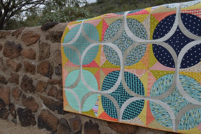Ring Around quilt pattern by Sharon McConnell, modern curved piecing wedding ring quilt