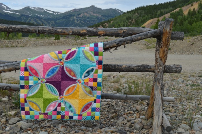 Polka Dot Bikini quilt by Sharon McConnell using Kona cotton solids fabrics