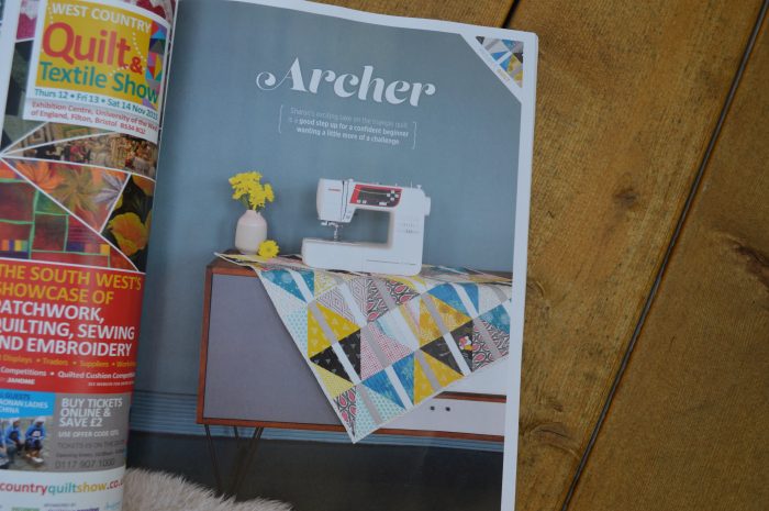 quilt now magazine issue 15 featuring Archer Quilt by Sharon McConnell, fabrics by Art Gallery fabrics