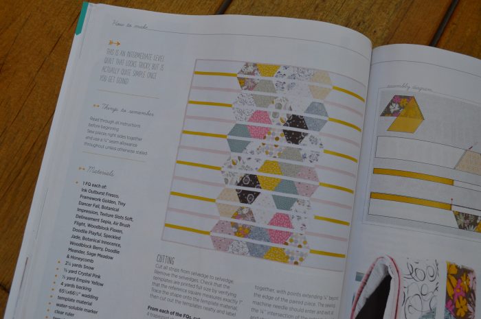 quilt now issue 15 featuring honeycomb quilt by Sharon Holland with Art Gallery Fabrics