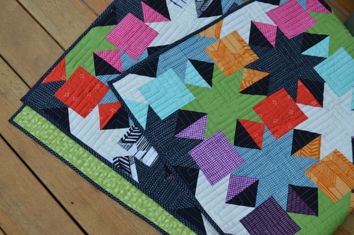 Sparkle quilt pattern, modern patchwork quilt with stars for charm squares