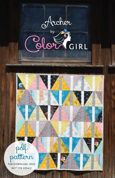 Archer modern triangle quilt patchwork pattern for fat quarters