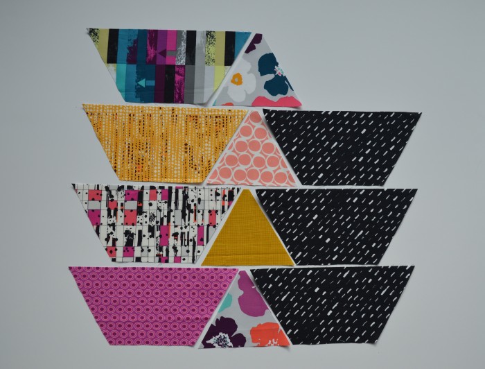 piecing hexagon quilt with Avante Garde fabrics by Art Gallery Fabrics