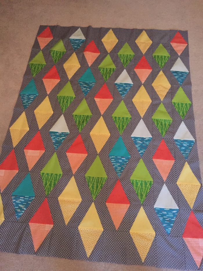 Easy diamond pieced patchwork quilt by Sharon Mcconnell