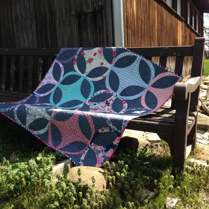 Skopelos quilt pattern with curved piecing by Sharon McConnell