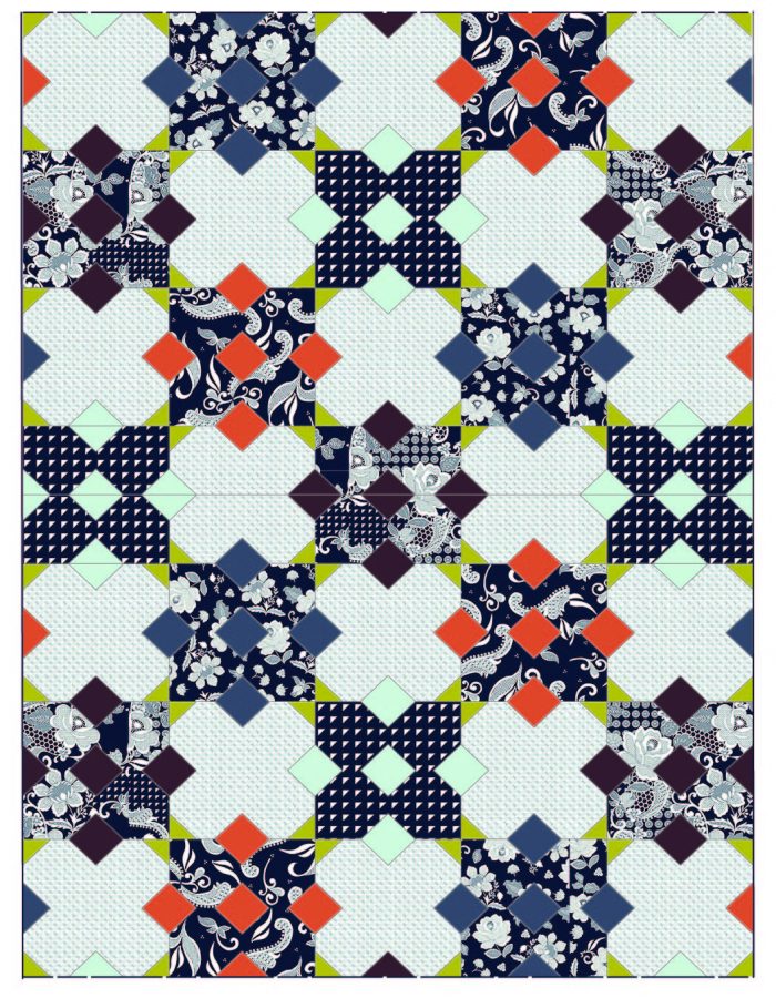 Simply Eclectic Fabrics quilt pattern by Sharon McConnell, free pattern