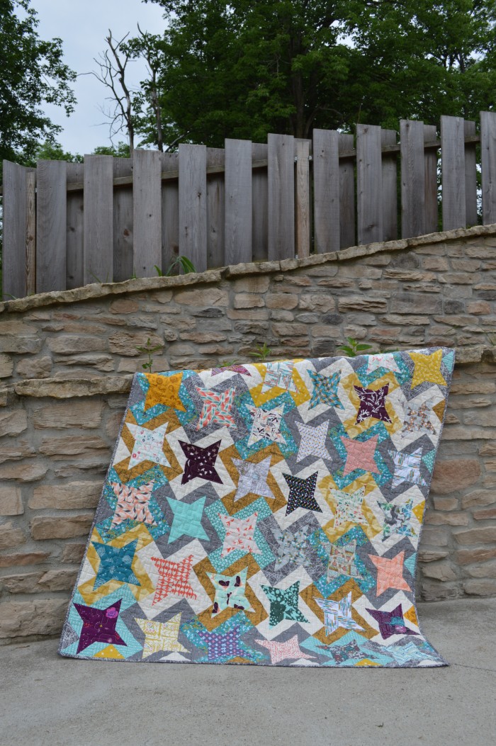 Fly Over quilt, scrappy quilt pattern by Sharon McConnell