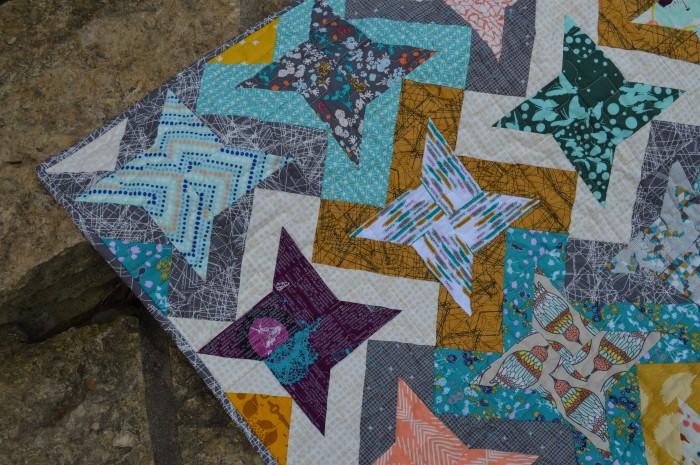 Fly Over quilt, scrappy quilt pattern by Sharon McConnell