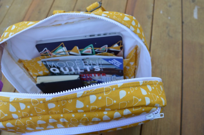 Handmade Backpack sewn by Sharon McConnell, pattern by Sew Sweetness