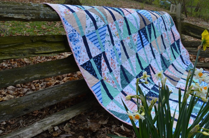 Archer Quilt pattern with Hoffman fabrics prints, by Sharon McConnell