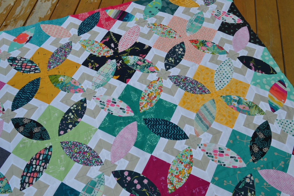 Summer Bloom quilt by Sharon McConnell with Art Gallery Fabrics