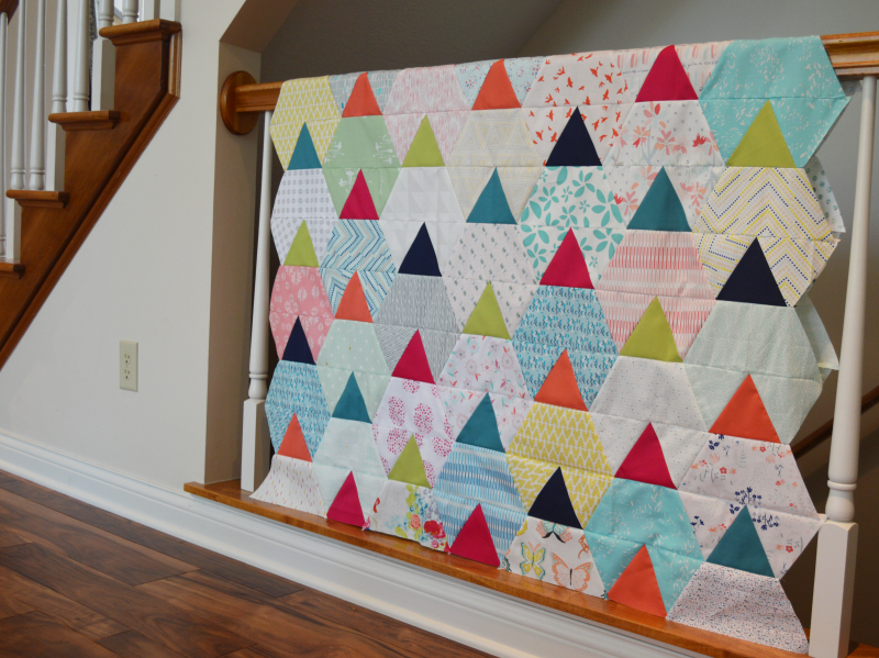 Festival quilt pattern, scrappy modern patchwork quilt by Sharon McConnell