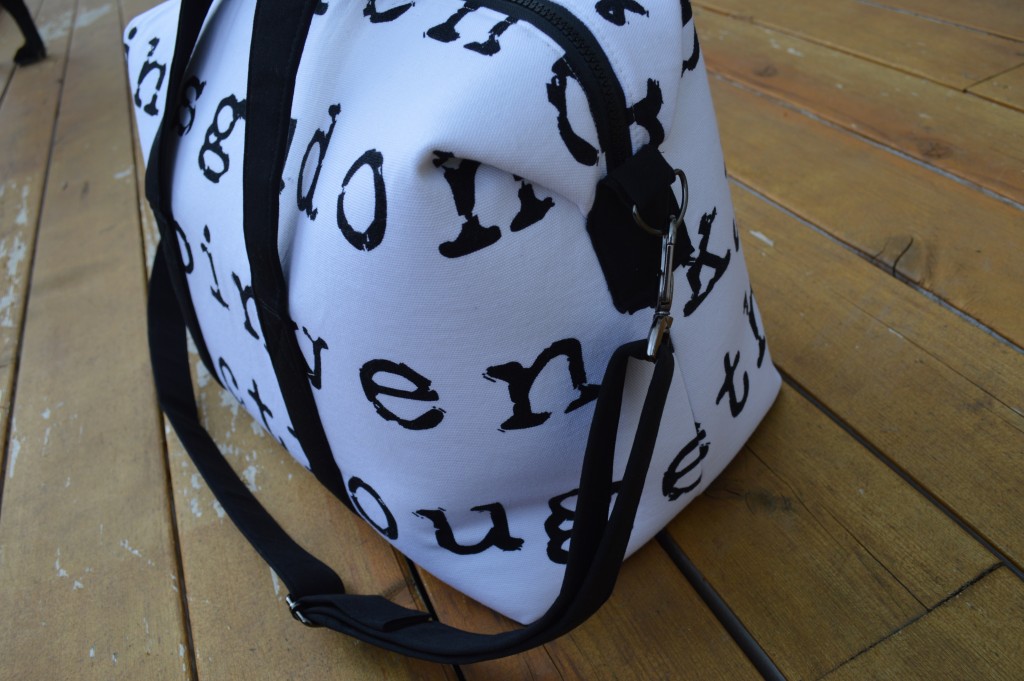 Emblem duffel bag with Art Gallery fabrics Canvas