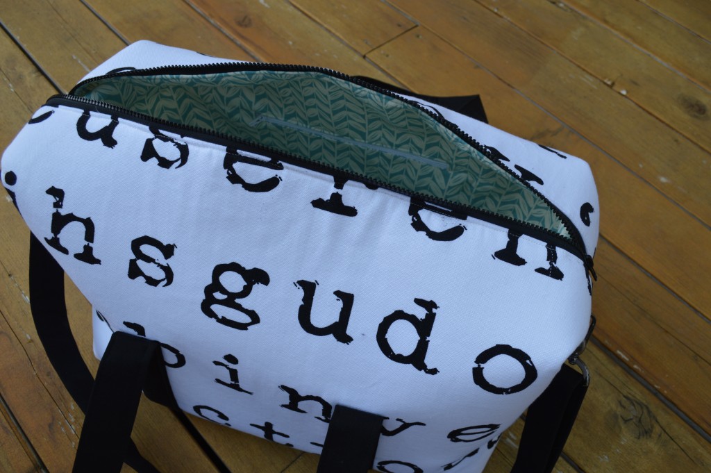 Emblem duffel bag with Art Gallery fabrics Canvas