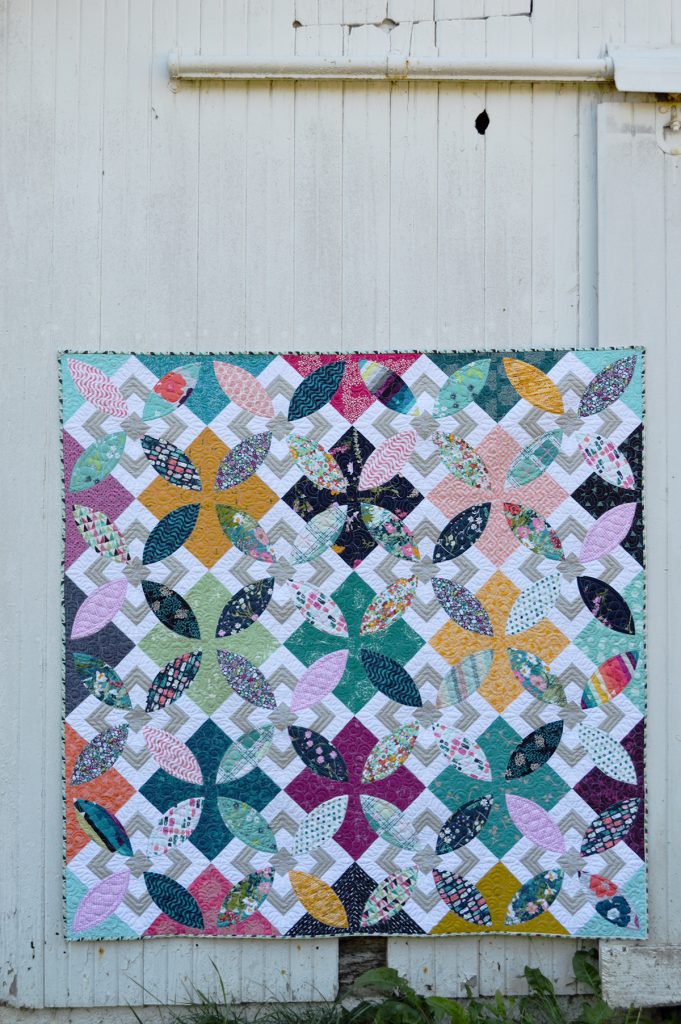 Summer Bloom quilt pattern by Color Girl, curved piecing modern quilt