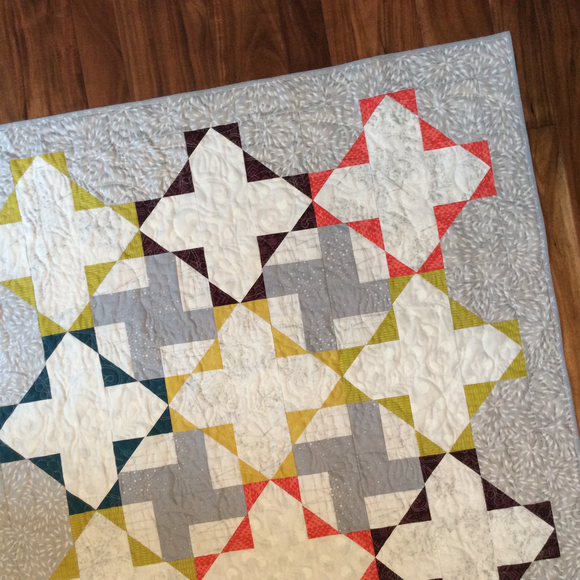Gossamer quilt by Sharon McConnell, with Hoffman fabrics and Indah Batiks
