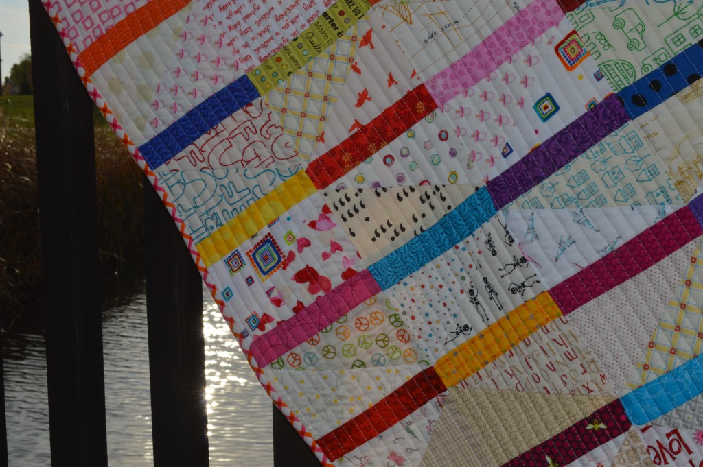 Archer Quilt pattern by Sharon McConnell Color Girl Quilts, low volume and bright color fabrics