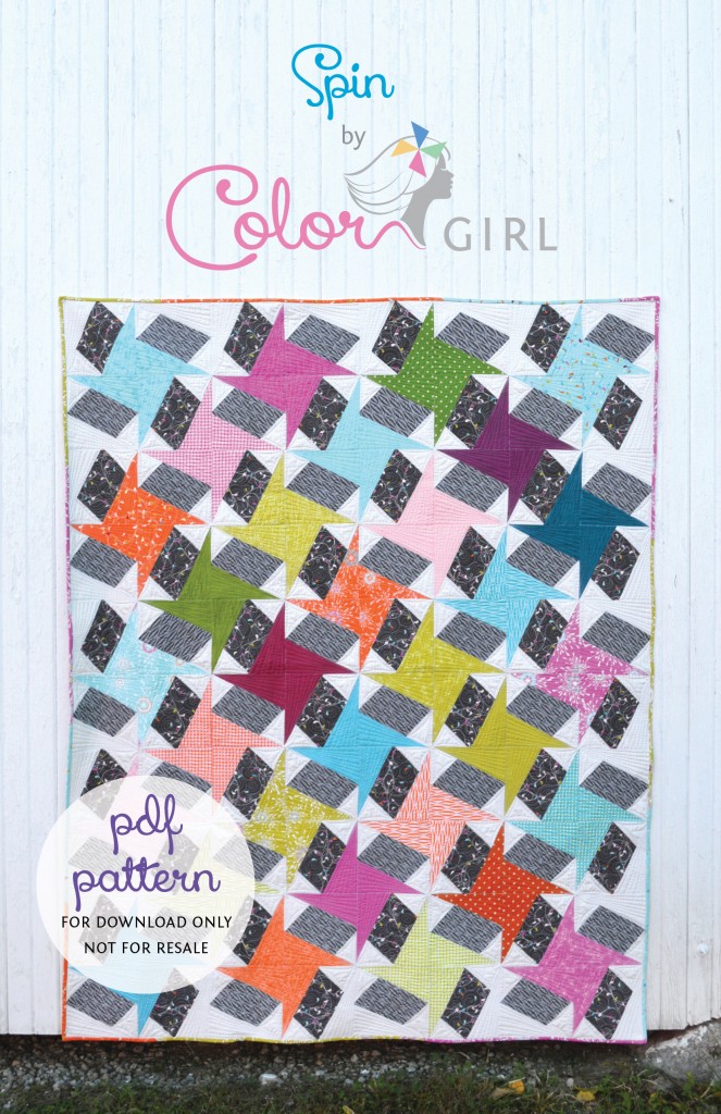 Spin quilt pattern cover, modern quilt by Sharon McConnell