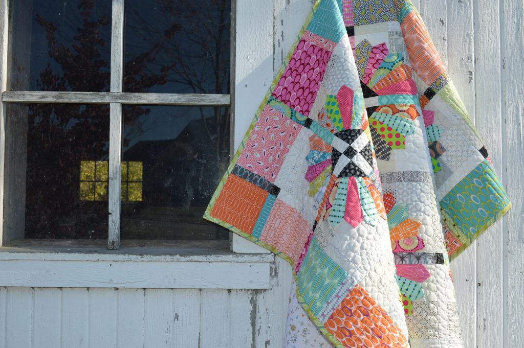 Daisy quilt by Sharon McConnell with fabric by Zen Chic Moda Fabrics