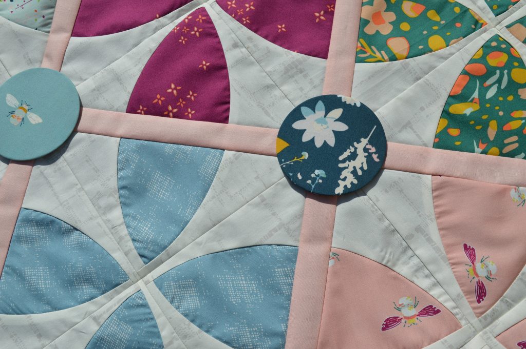 Whimsy Garden quilt pattern by Color Girl with Art Gallery fabrics and aurifil thread