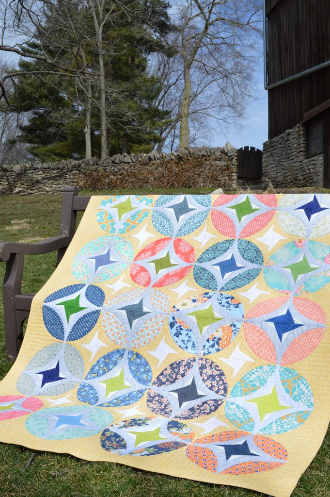 Eclipse quilt, curved piecing pattern by Color Girl quilts