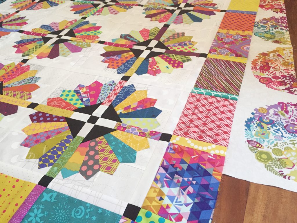 Daisy Quilt, dresden plate quilt by Color Girl quilts with Alison Glass fabrics