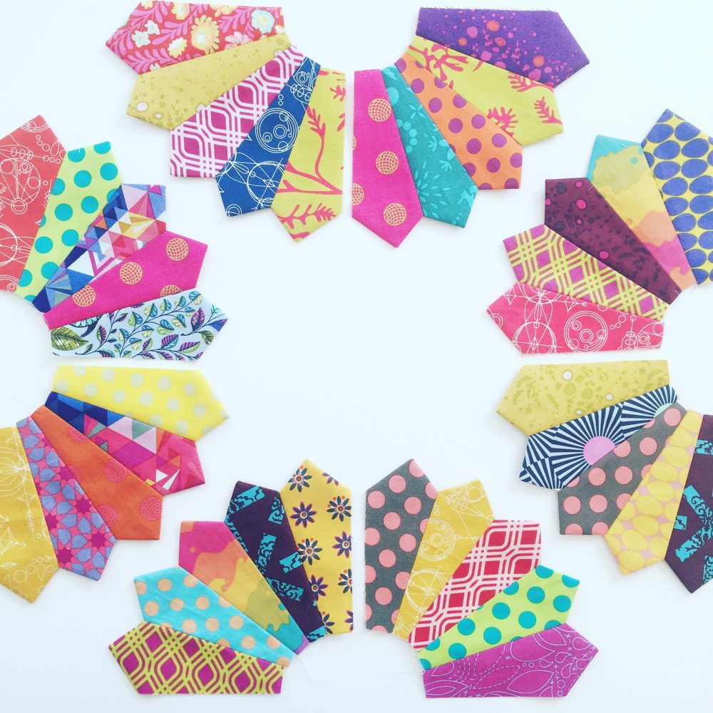 Daisy Quilt, dresden plate quilt by Color Girl quilts with Alison Glass fabrics