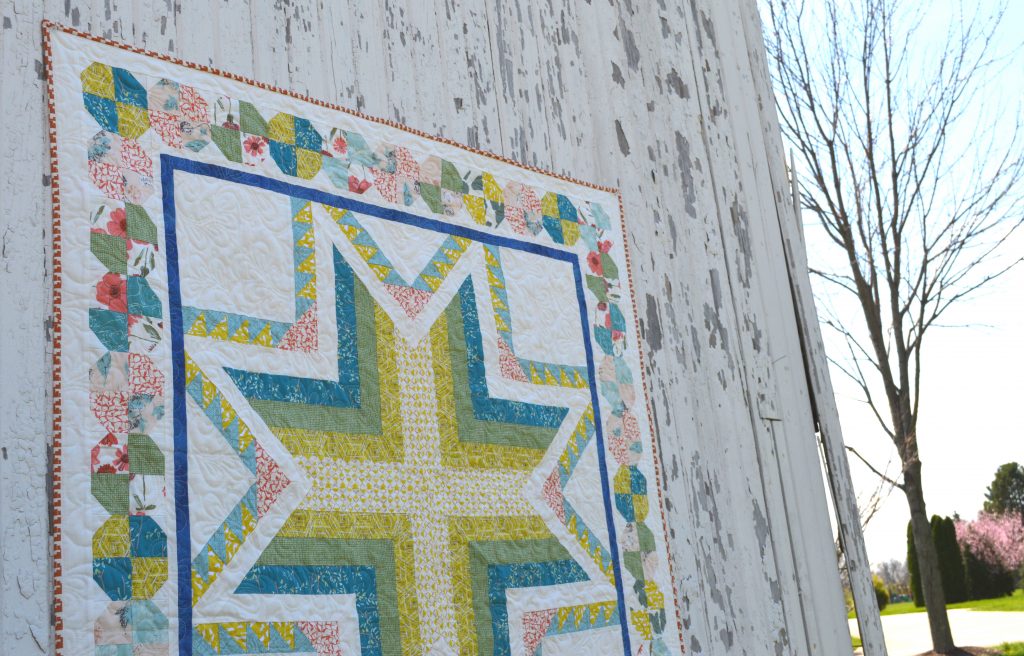 Pixie medallion quilt star with Bountiful fabrics by Art Gallery Fabrics