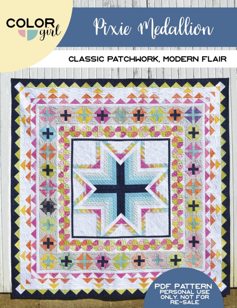 Pixie Medallion quilt pattern by Color Girl Sharon McConnell