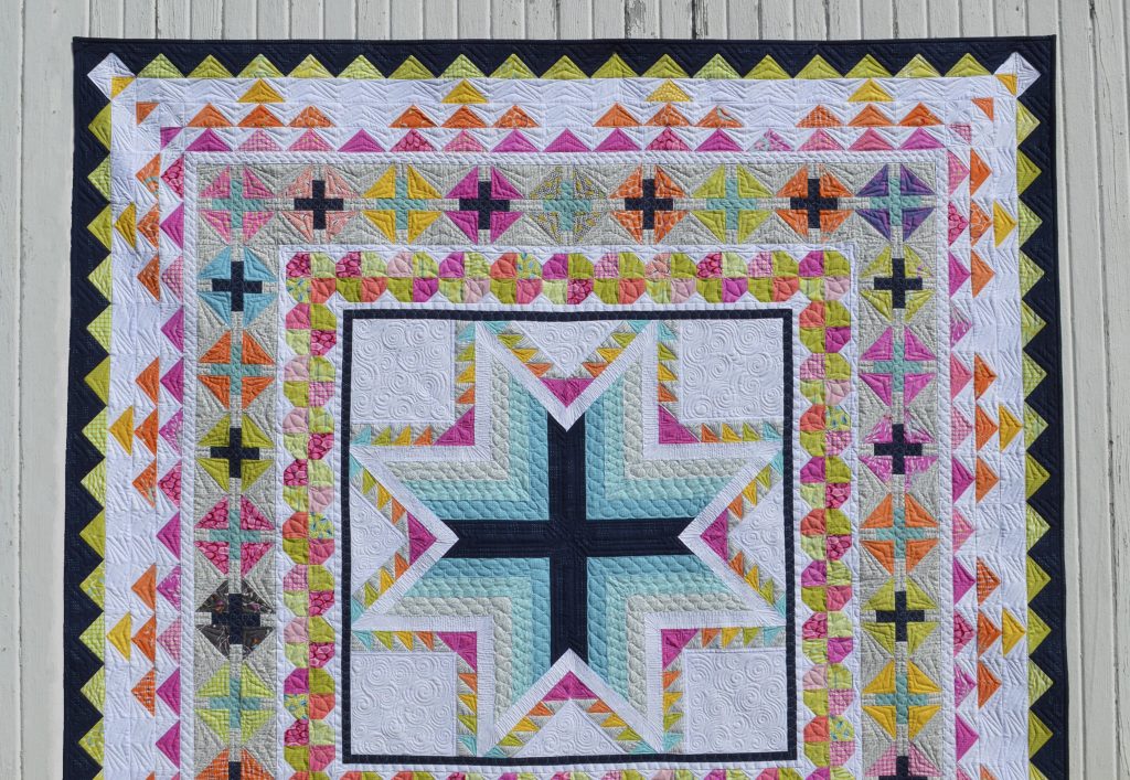 Pixie medallion quilt pattern by Sharon McConnell, modern medallion quilt